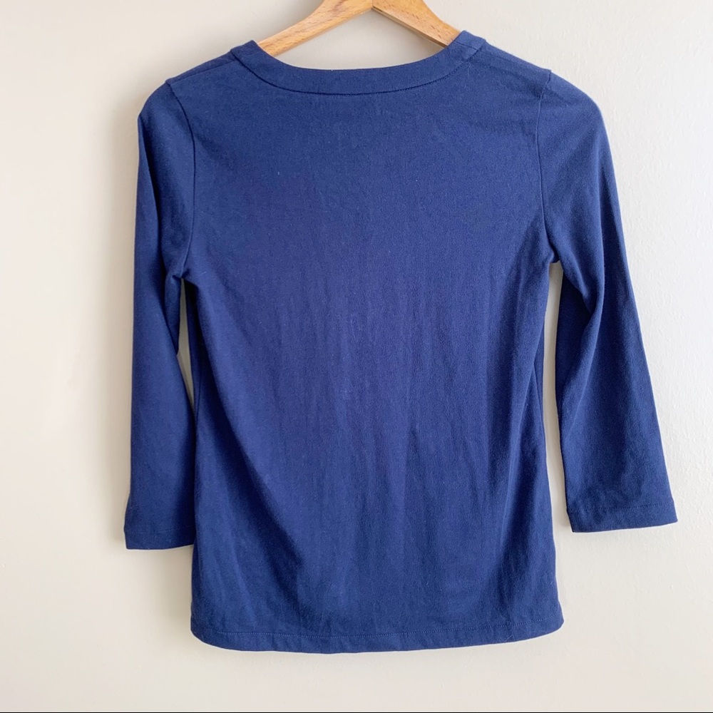 J. Crew corset tie top navy 3/4 sleeve RELISTED - Picture 5 of 6